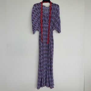 Verandah dress, purple (with red belt)